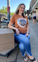 Load image into Gallery viewer, Western Longhorn Skull Bleached Tee
